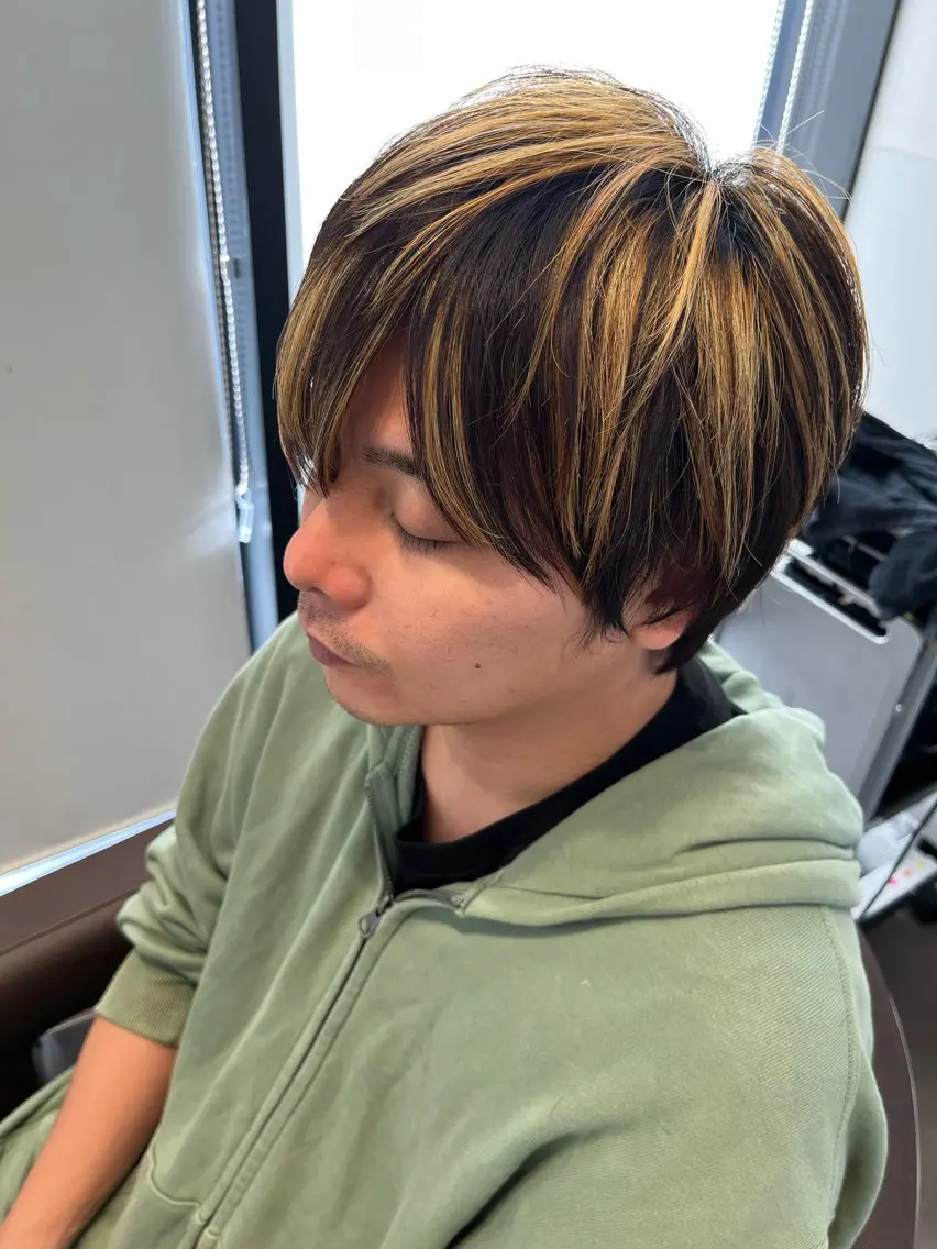 ショート カラー メンズ カット ヘアカラー 30･40代支持率◎ 白髪ぼかし/うる艶髪のヘアスタイル
