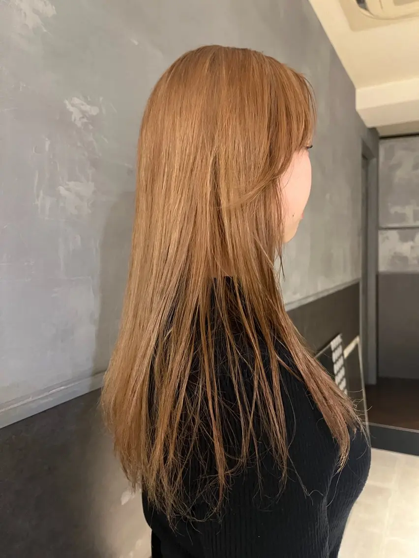 ロング カラー カット ヘアカラー トリートメント 田中 里奈のヘアスタイル