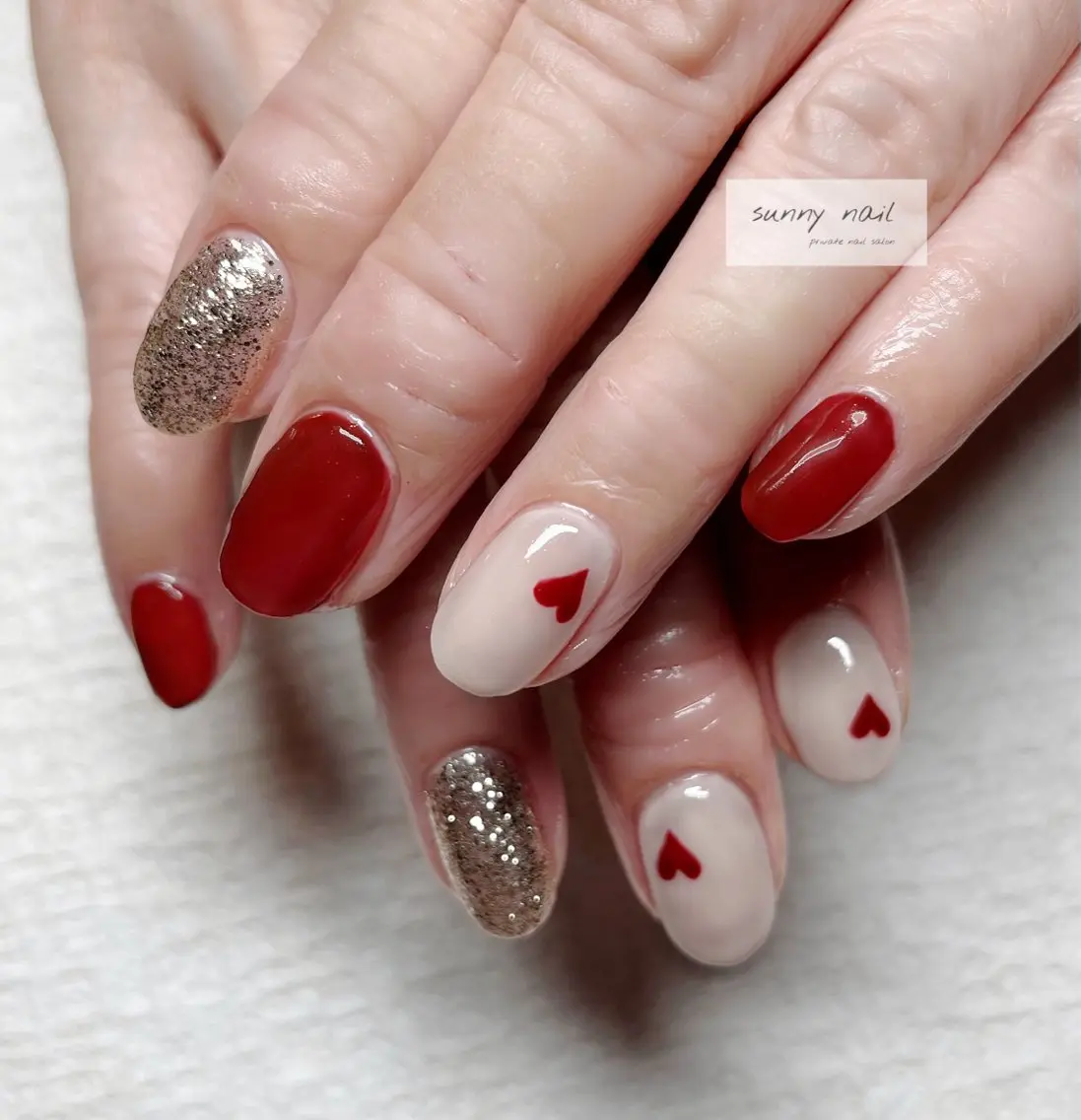 ネイル ハート バレンタイン sunny nailのネイルデザイン