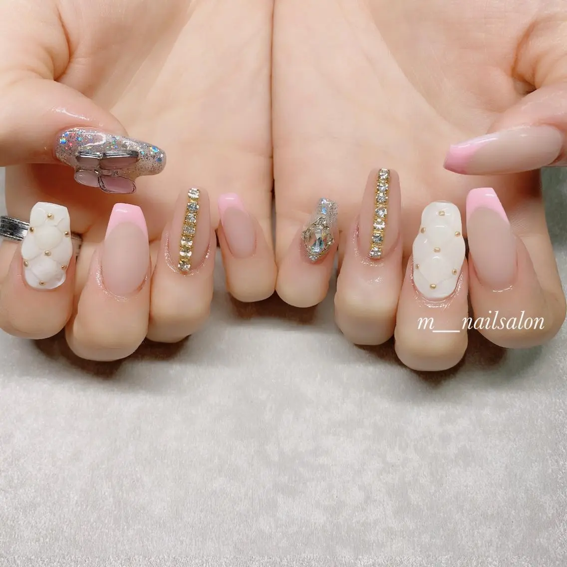 ネイル フラッシュネイル ジェルネイル 韓国ネイル マグネットネイル パラジェル ハンドネイル merci nailのネイルデザイン