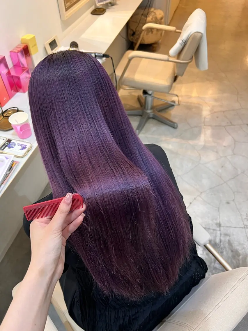 ロング ヘアカラー トリートメント オオバヤシ マホのヘアスタイル