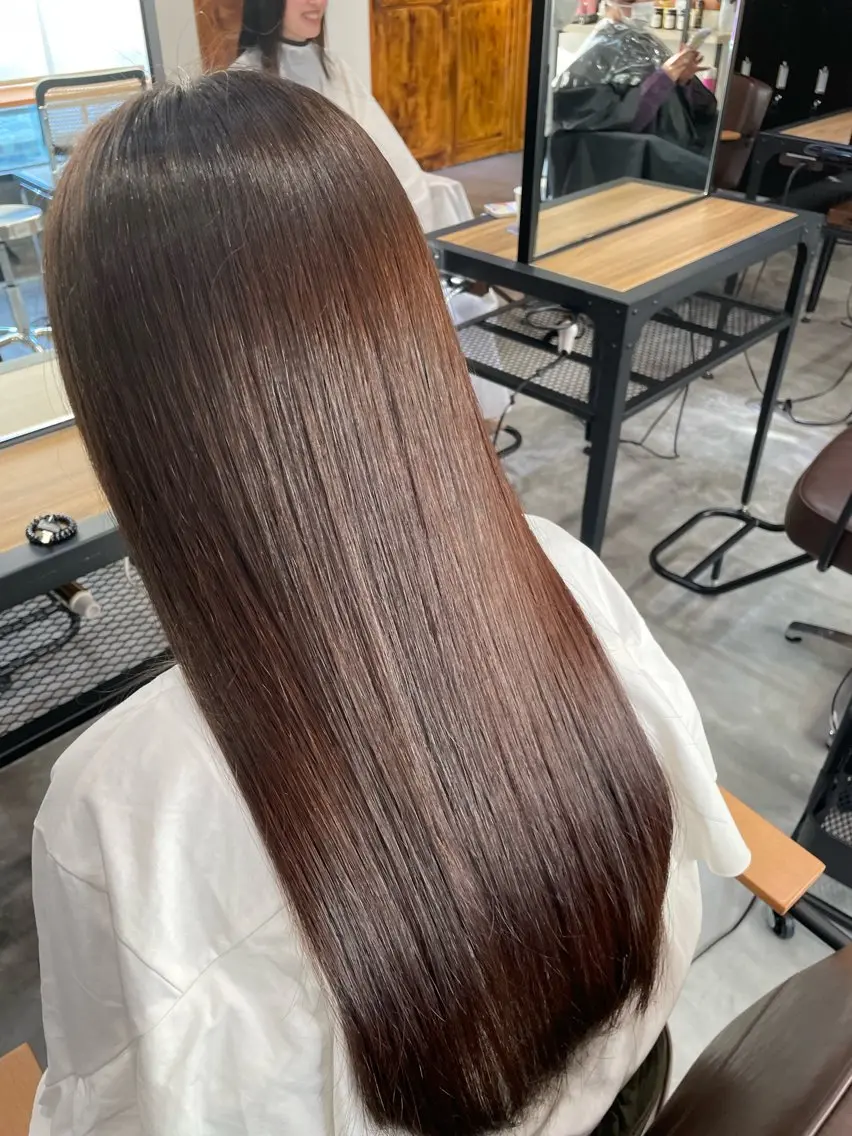 ロング カラー アクアカラー ベージュカラー 髪質改善 トリートメント マンツーマン 髪質改善　工藤のヘアスタイル