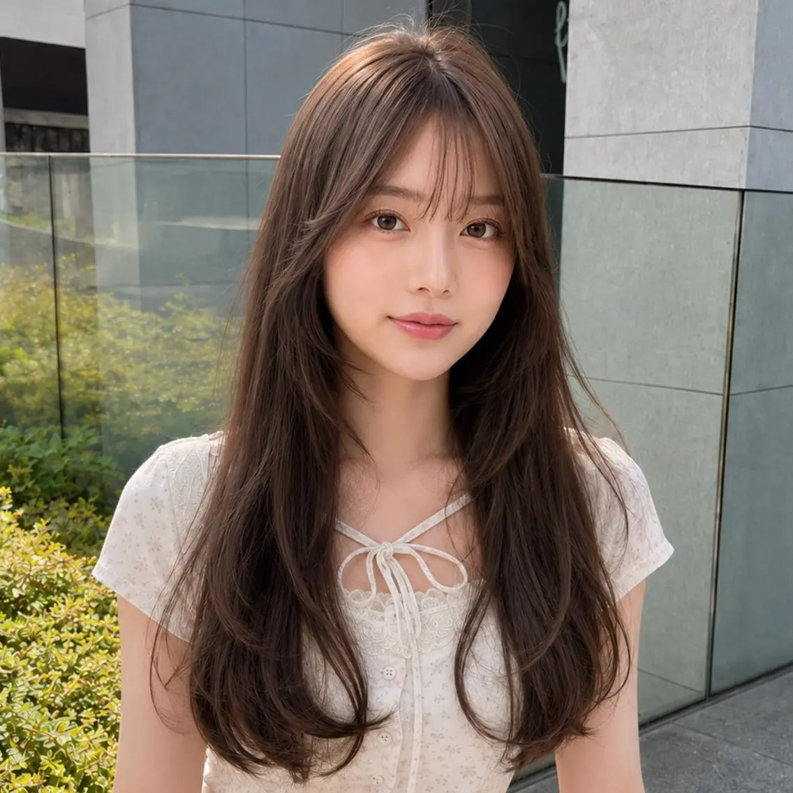 ロング レイヤーカット ローレイヤー カット ヘアカラー トリートメント Ami/髪質改善 /ピンクカラー🌷のヘアスタイル