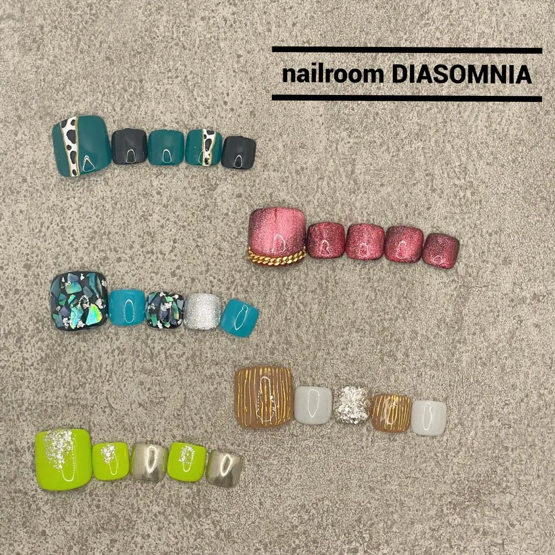 ネイル アートネイル フットネイル nailroom DIASOMNIAのネイルデザイン
