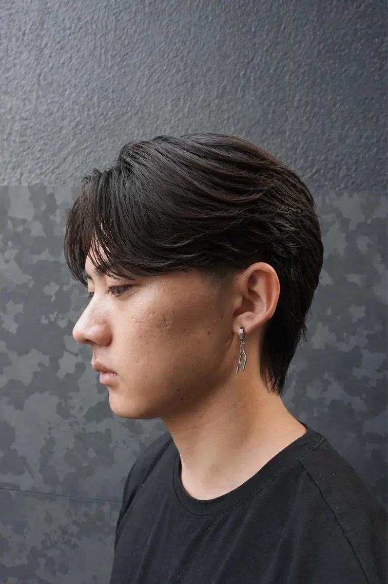 パーマ メンズ カット パーマ 梅田/センターパート 山下学偉のヘアスタイル