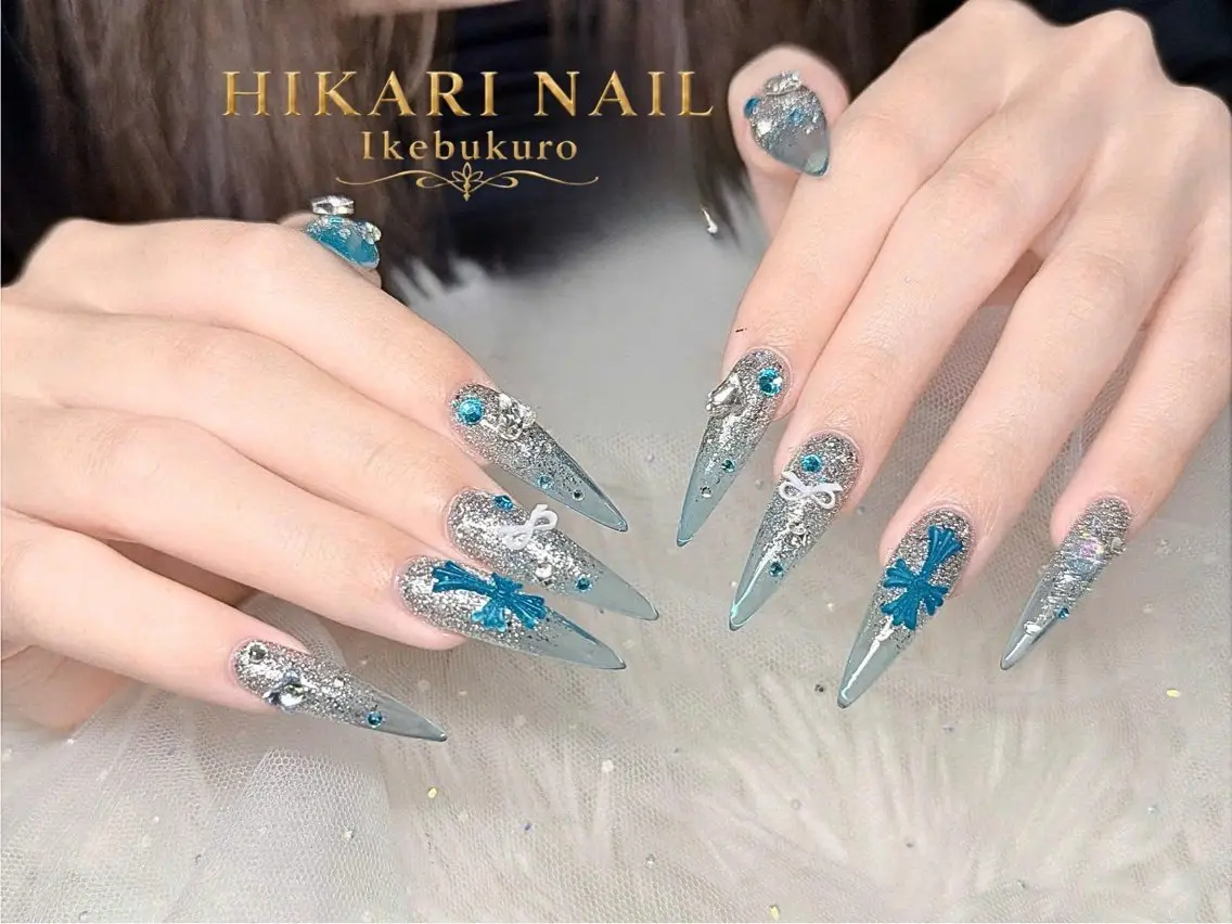 ネイル チークネイル 長さ出し フレンチネイル ガーリー ハロウィン ハンドネイル HikariNail Ikebukuroのネイルデザイン
