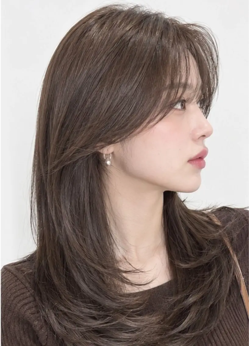ロング カラー ロングレイヤー ベージュカラー くびれヘア 顔周りカット 韓国風ヘア カット ヘアカラー トリートメント ダメージレス美容師 🌱水島侑理のヘアスタイル