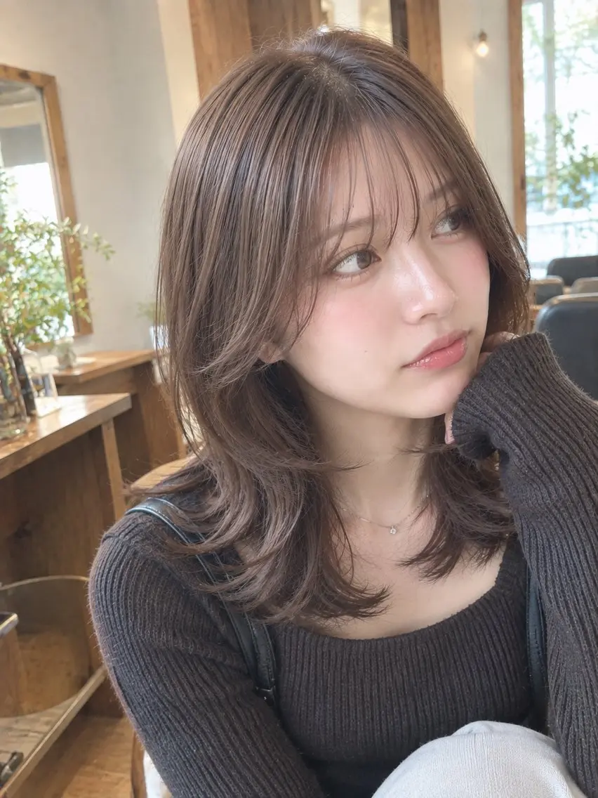 ミディアム カラー ボブレイヤー ボブ レイヤーカット ウルフカット ウルフカット/ 店長/近藤大二郎のヘアスタイル