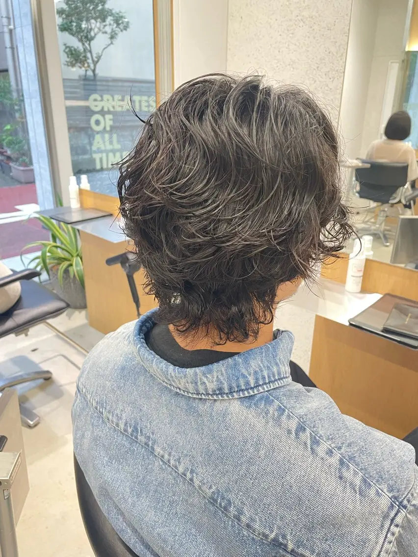 ミディアム パーマ メンズ カット パーマ 髪質改善/茅ヶ崎 マツモト リョウのヘアスタイル