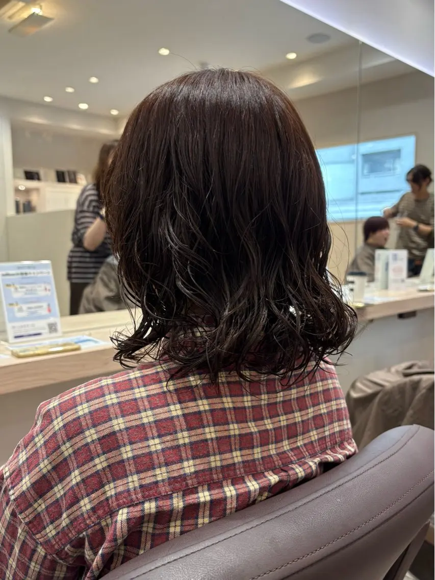 ミディアム カラー パーマ カット ヘアカラー トリートメント 艶カラー/レイヤー /atsumi🪷のヘアスタイル