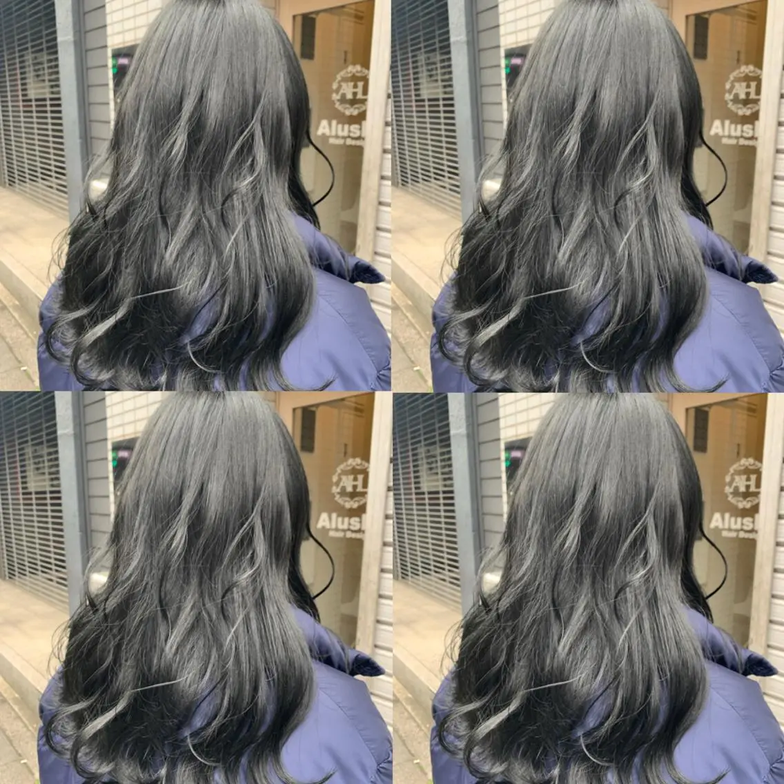 ロング カラー ヘアアレンジ 黒髪 ブリーチ ブルーカラー ブルーブラック ブリーチなしカラー 🦋レイヤー特化/ 羽エク/ナツミ🦋のヘアスタイル