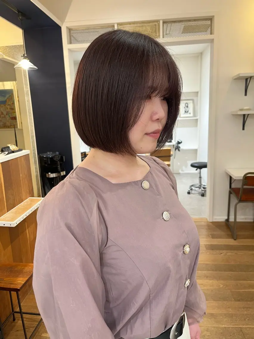 ミディアム カラー ヘアアレンジ ブリーチ ボブ トリートメント カット ヘアカラー トリートメント 無料カットモデル‪✨ ✂️Nanami🌷のヘアスタイル