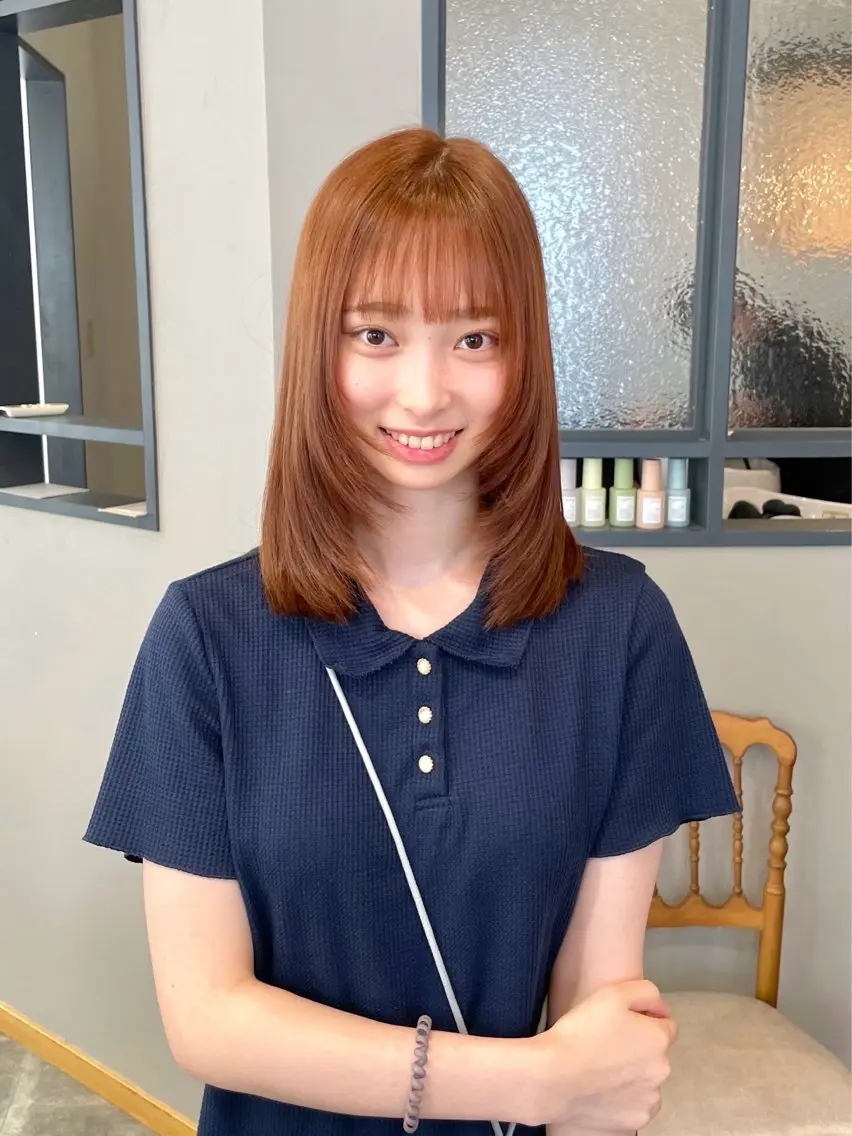 ミディアム カラー カット ヘアカラー トリートメント 博多/髪質改善/レイ ヤー/縮毛矯正/れいのヘアスタイル