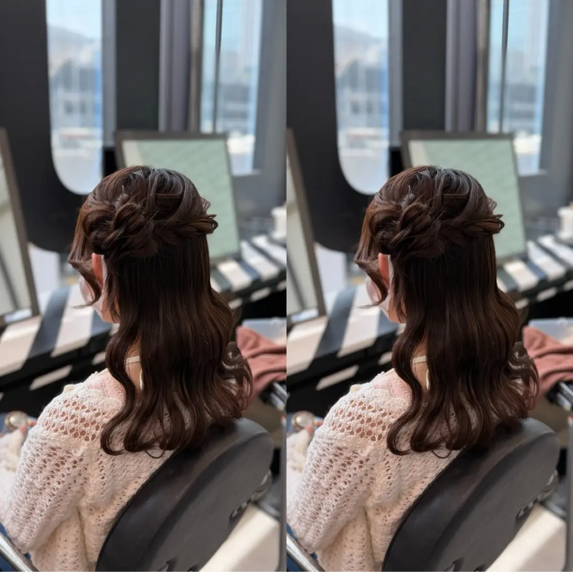セミロング ヘアアレンジ ヘアセット 梅田茶屋町ヘアセット 🎀RIONA🎀のヘアスタイル