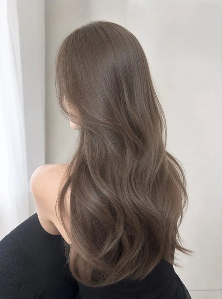 ロング カラー ヘアカラー 心斎橋/ブリーチなし 髪質改善/レイヤーのヘアスタイル