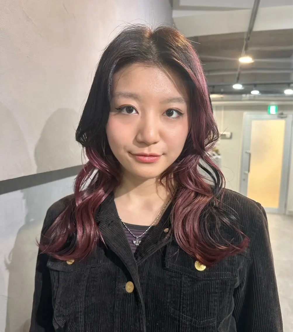 セミロング 【ピンク/ラベンダー 】mao🐩💜のヘアスタイル