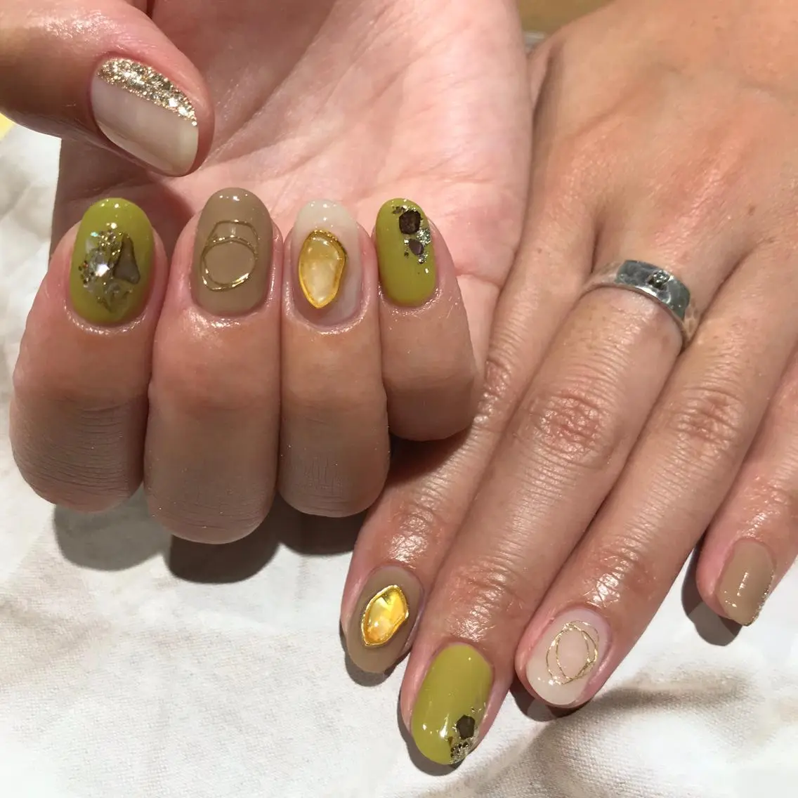 ネイル ピスタチオネイル ハンドネイル w*ange MAOのネイルデザイン
