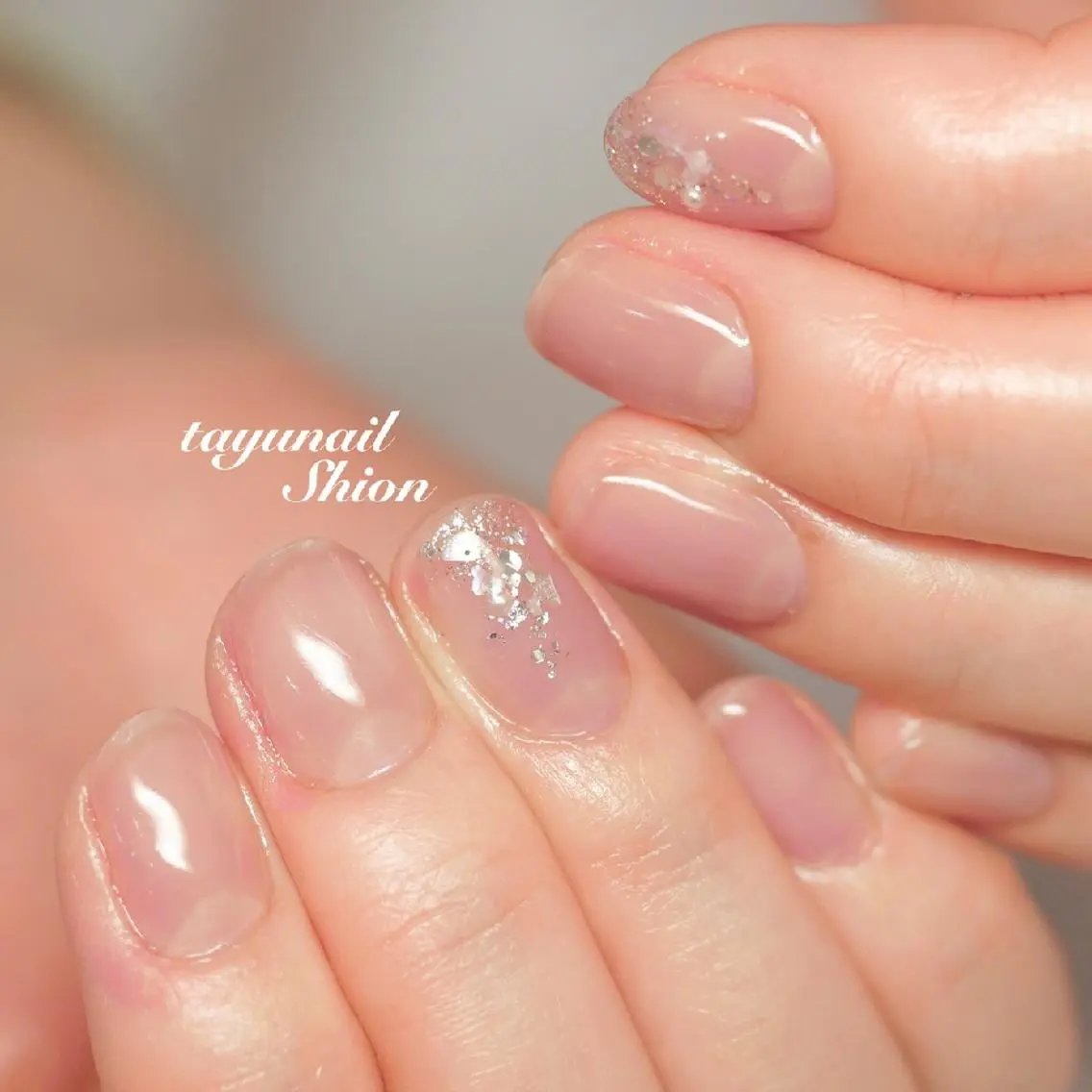 ネイル アートネイル ブルー ジェルネイル キラキラネイル パラジェル ネイルサロン 【たゆnail】のネイルデザイン