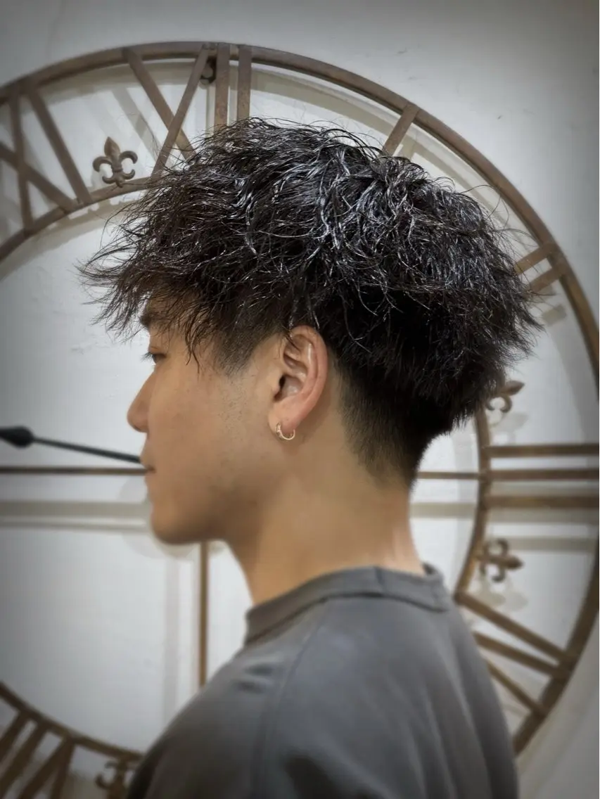 パーマ メンズ スパイキー/ ピンパーマ/緑川雄也のヘアスタイル