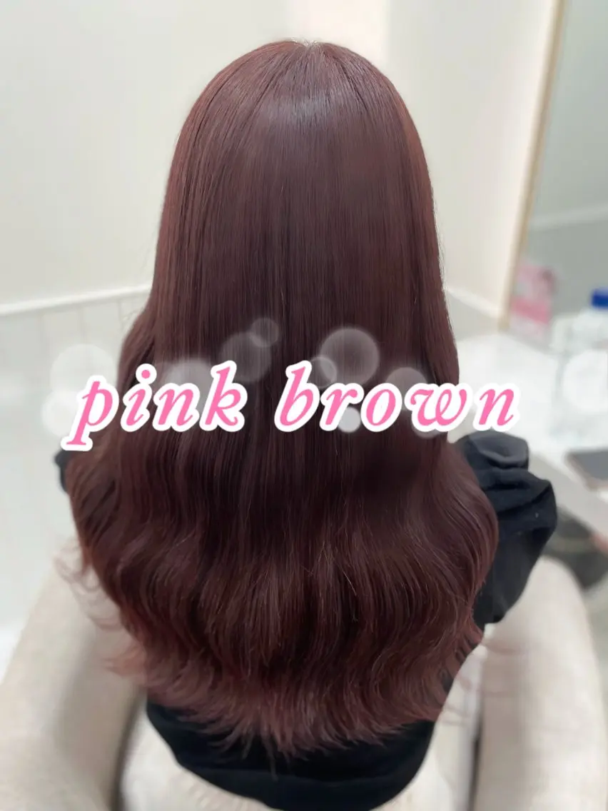ロング カラー ブラウンカラー ピンクカラー ピンクブラウン カット ヘアカラー トリートメント いぶきゆう 栄/カットモデルのヘアスタイル