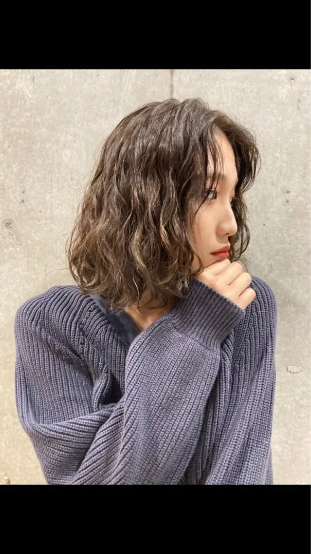 ミディアム パーマ 横浜美容室/暖色系 michika🌹のヘアスタイル