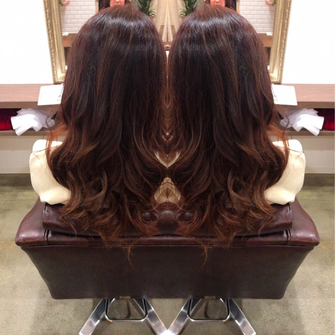 セミロング ロング カラー レイヤーカット匠 イソザキノリユキのヘアスタイル