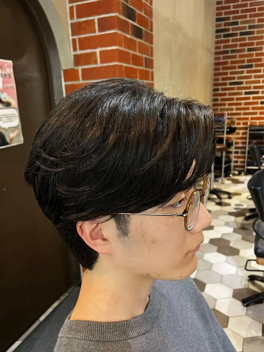 ショート パーマ メンズ メンズパーマ 学生(メンズ向け) 学生 梅田/メンズ専門 /加地光尊のヘアスタイル