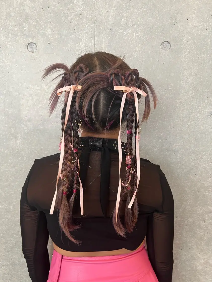 セミロング カラー ヘアアレンジ キッズ 子どものヘアアレンジ ヘアカラー トリートメント ヘッドスパ カラースペシャリスト しょう🧑🏼‍🎨のヘアスタイル
