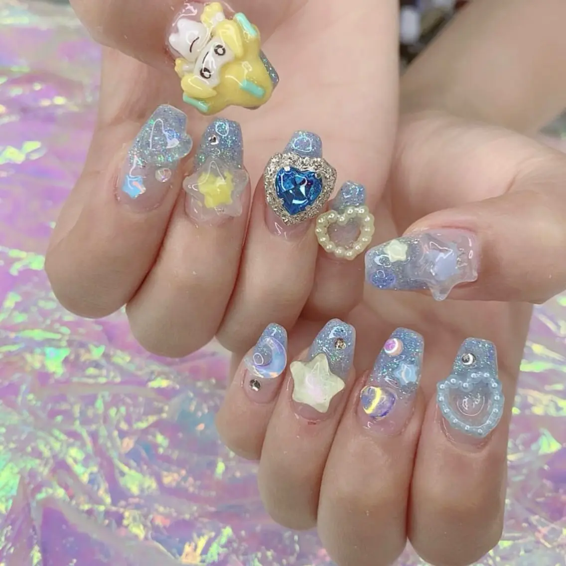 ネイル 渋谷／チップ長さ出し 👑アプレgel-xのネイルデザイン