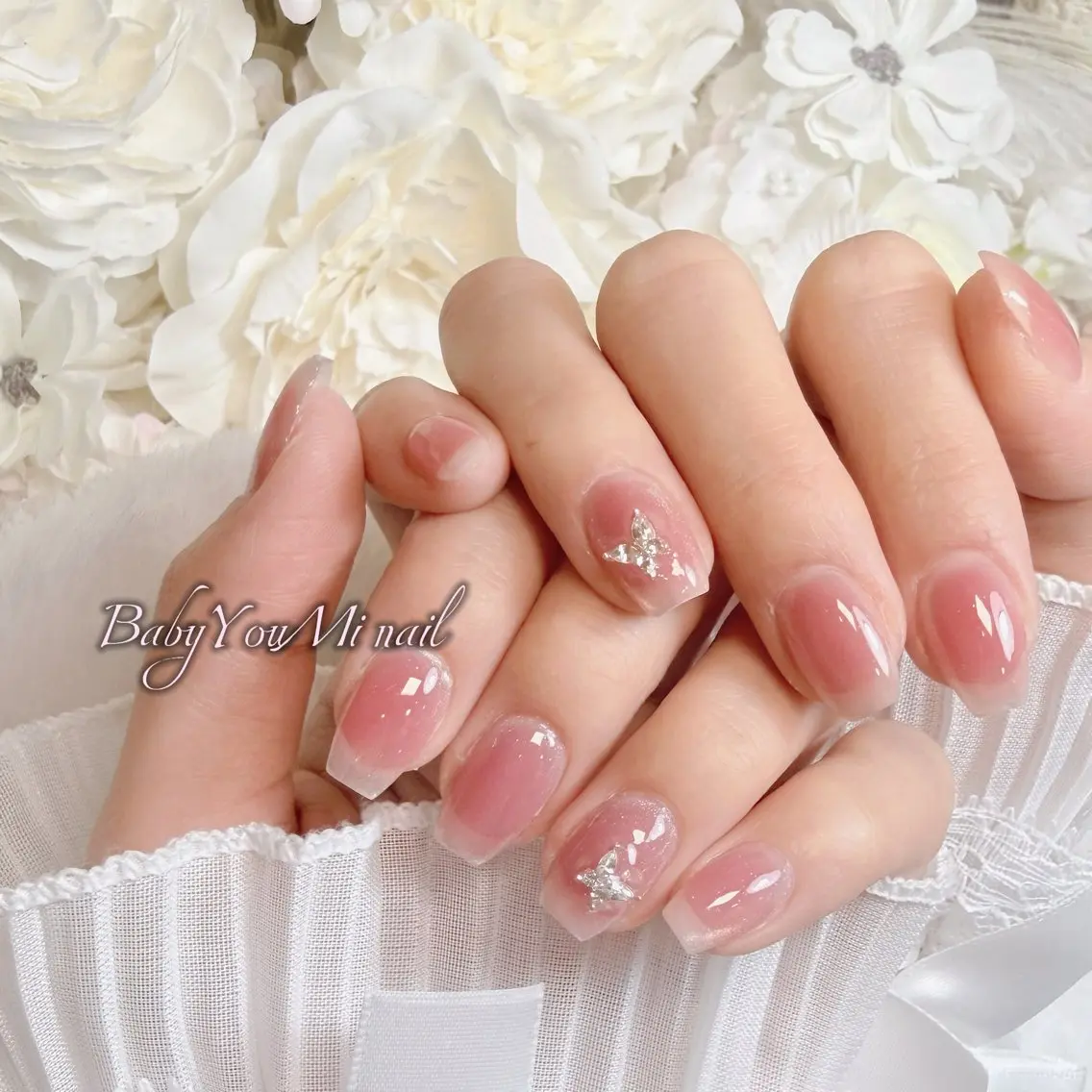 ネイル オーロラネイル 成人式 フットネイル フレンチネイル ジェルネイル ハンドネイル BabyYouMi nailのネイルデザイン