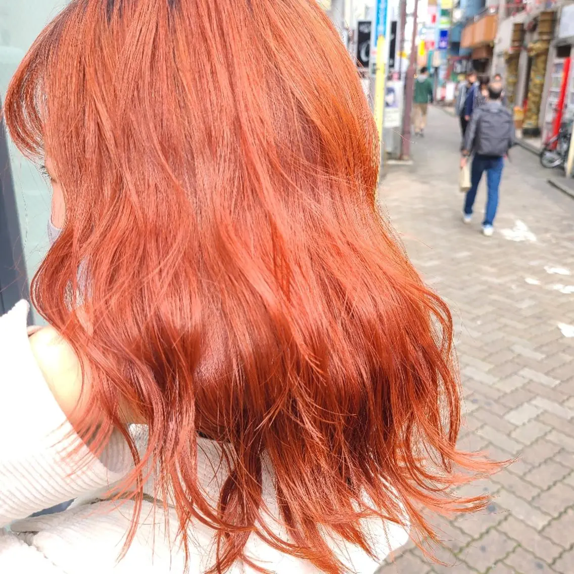 ミディアム カラー ブリーチ オレンジ Stirmaison RYUSEIのヘアスタイル