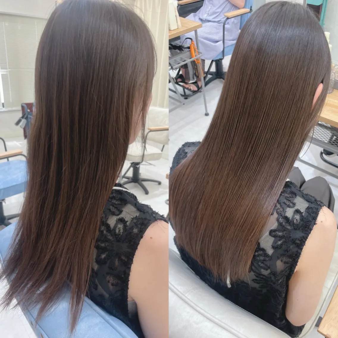 ロング 縮毛矯正 トリートメント 髪質改善✨艶髪カラー 縮毛矯正✨有田仁志のヘアスタイル