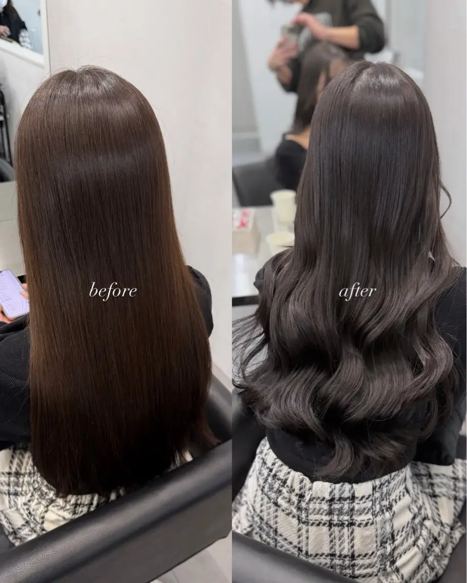 ロング ケアカラー 縮毛矯正 カット ヘアカラー 縮毛矯正 トリートメント 髪質改善× ブリーチなしyutoのヘアスタイル
