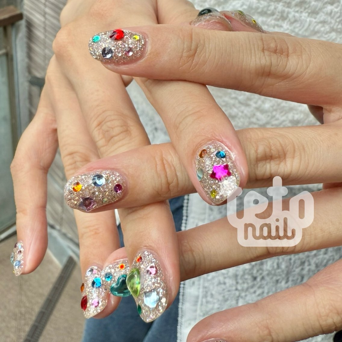 ネイル キラキラネイル ラメ(グリッター) ストーンネイル ハンドネイル teto nail NATSUKOのネイルデザイン