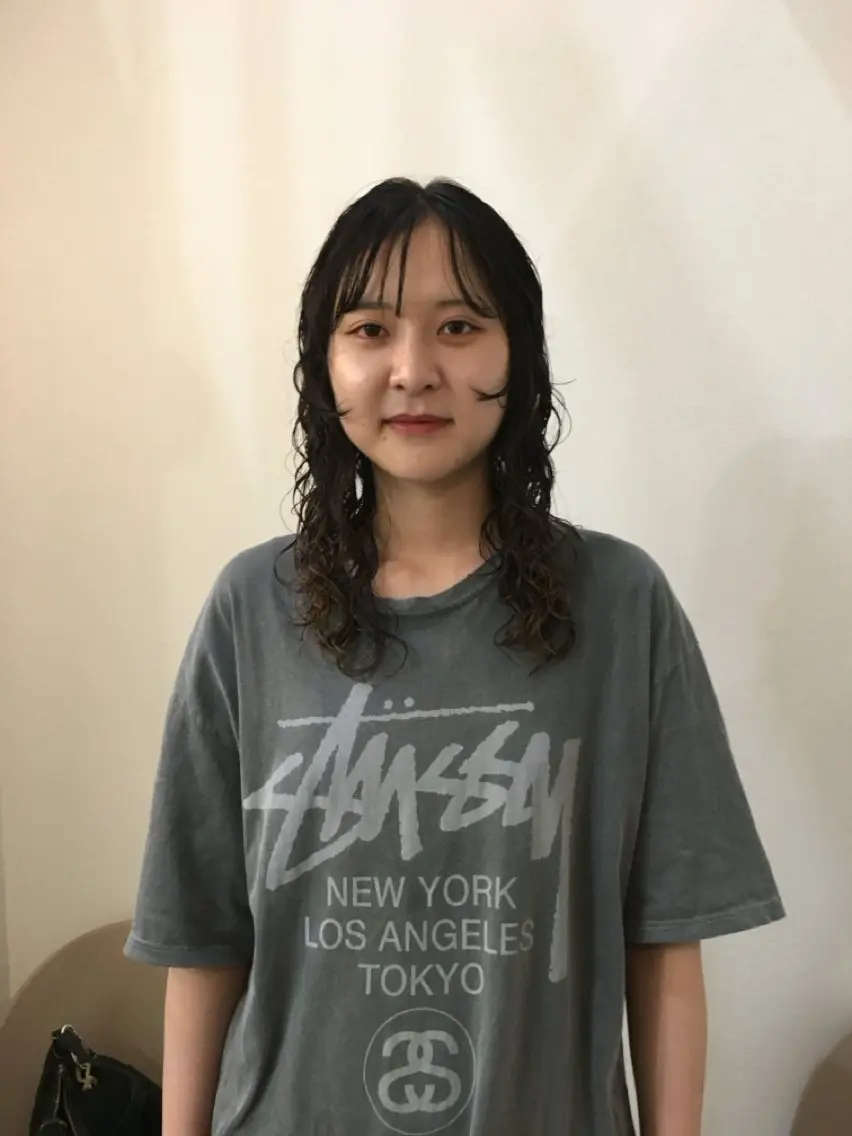ミディアム パーマ ラフパーマ🤎ベージ ュカラー🤎annaのヘアスタイル