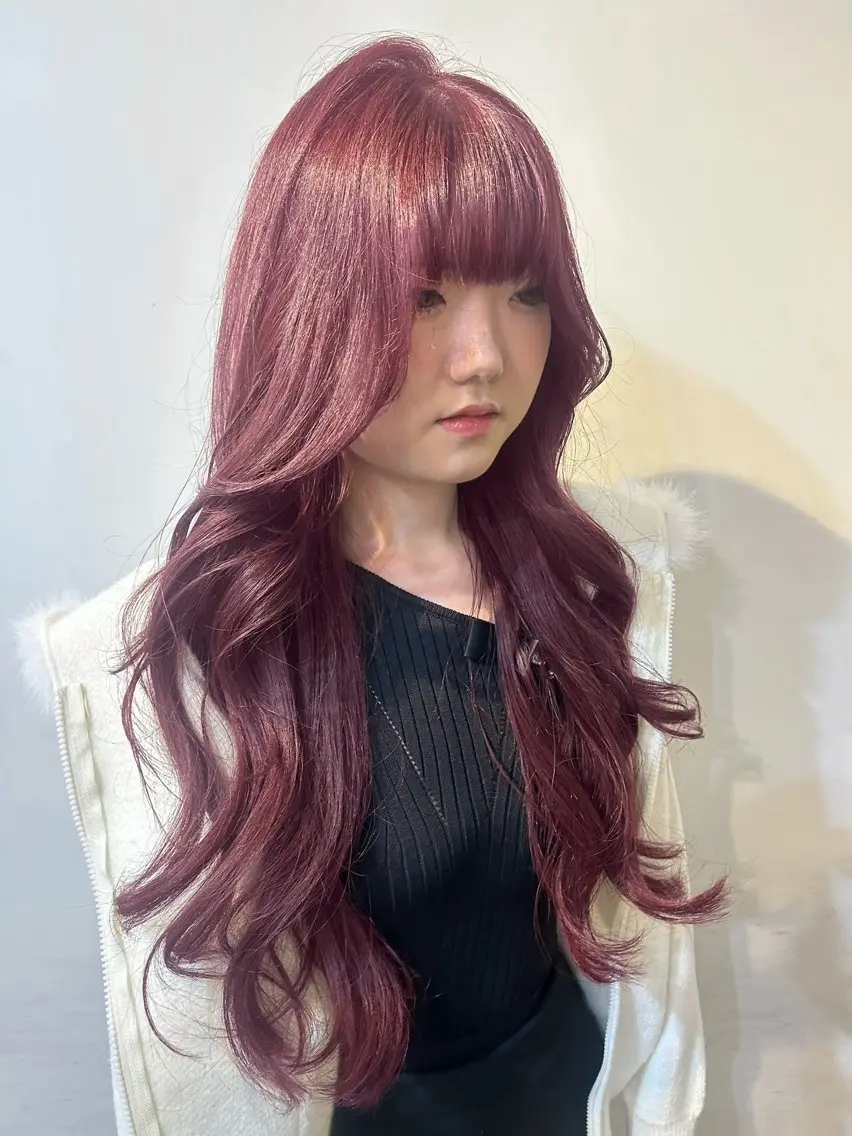 ロング カット ヘアカラー ✂韓国レイヤー 🦋みやび🪽のヘアスタイル