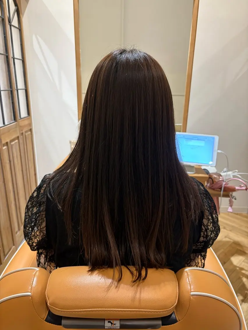 ロング 縮毛矯正 タナカ マコのヘアスタイル
