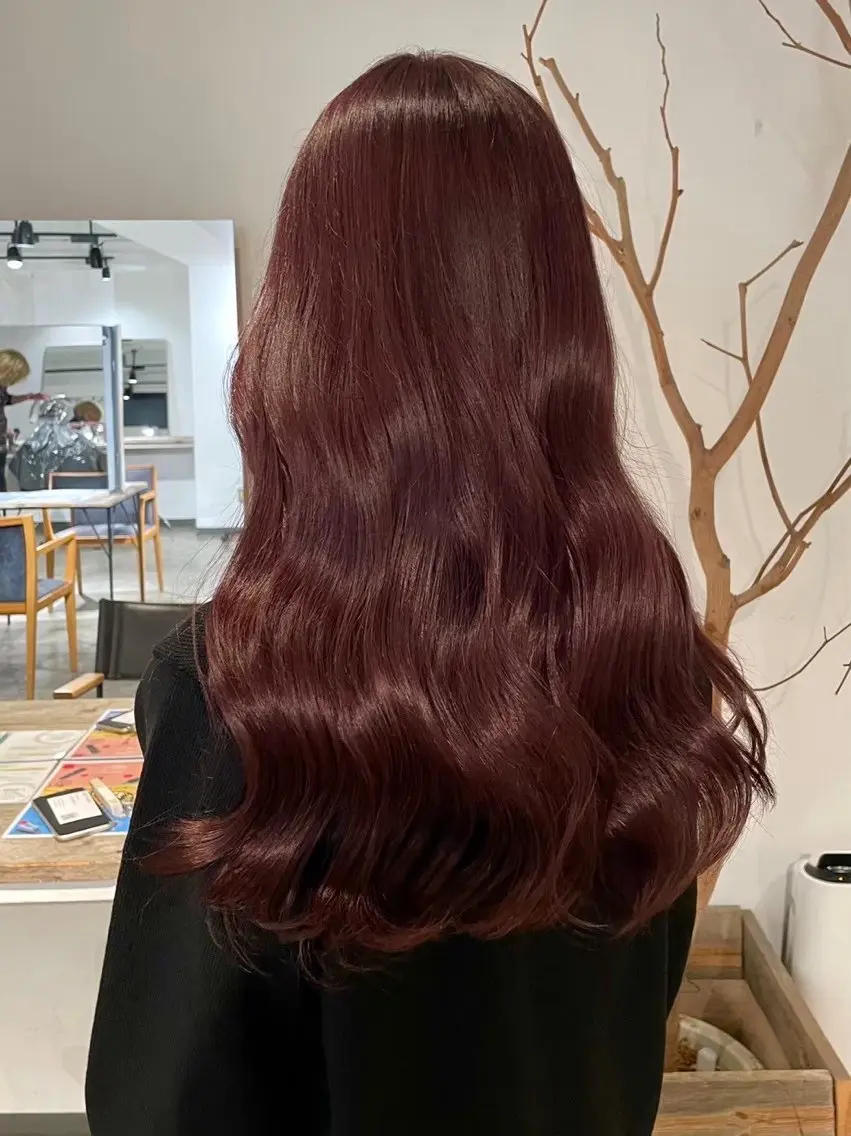 【当日駆け込み予約🙆🏻♀️️🍒】ブリーチなし暖色カラー+トリートメント💖ワンカラーの写真
