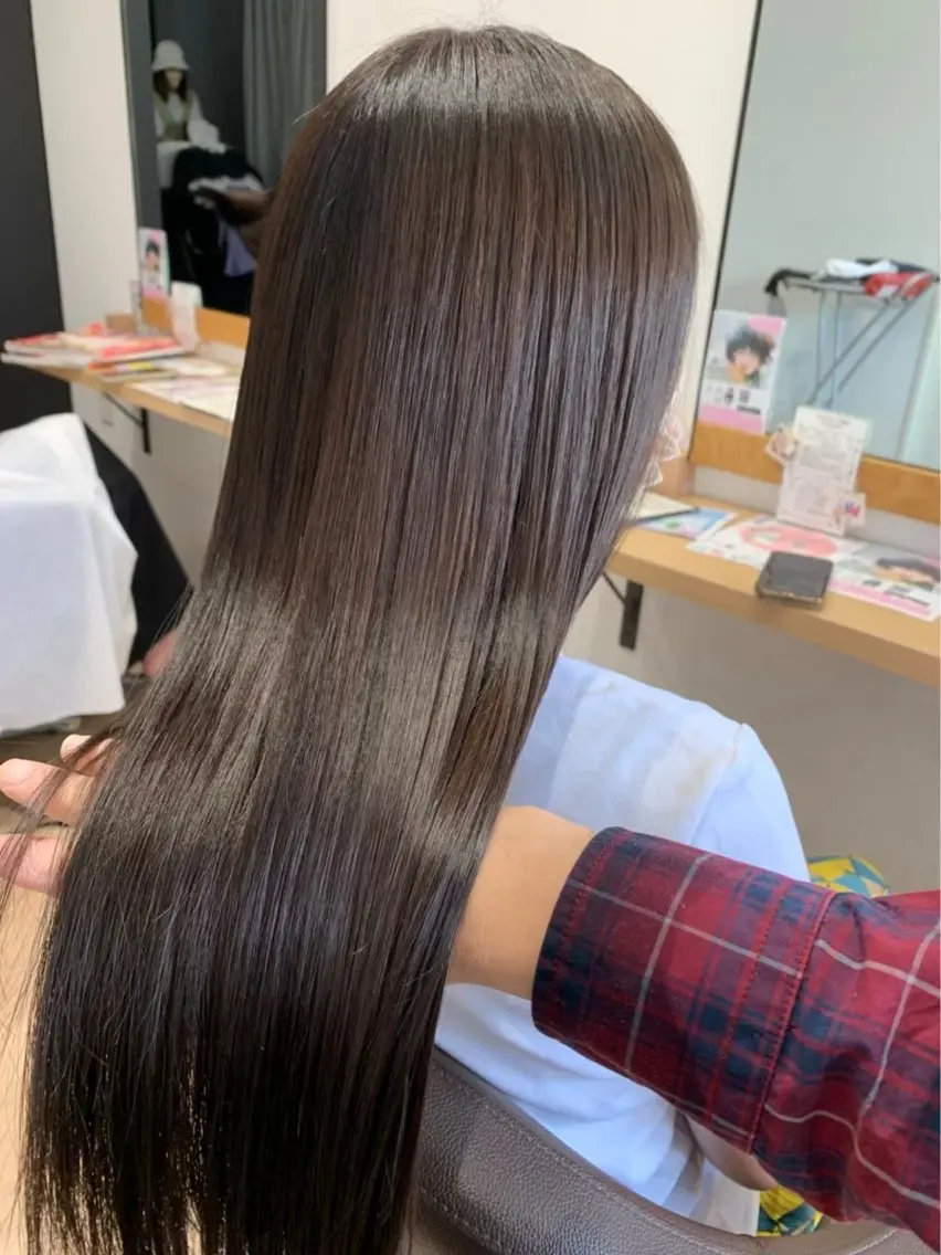 ロング 韓国風ヘア 縮毛矯正 レイヤー/ショート chere狭山のヘアスタイル