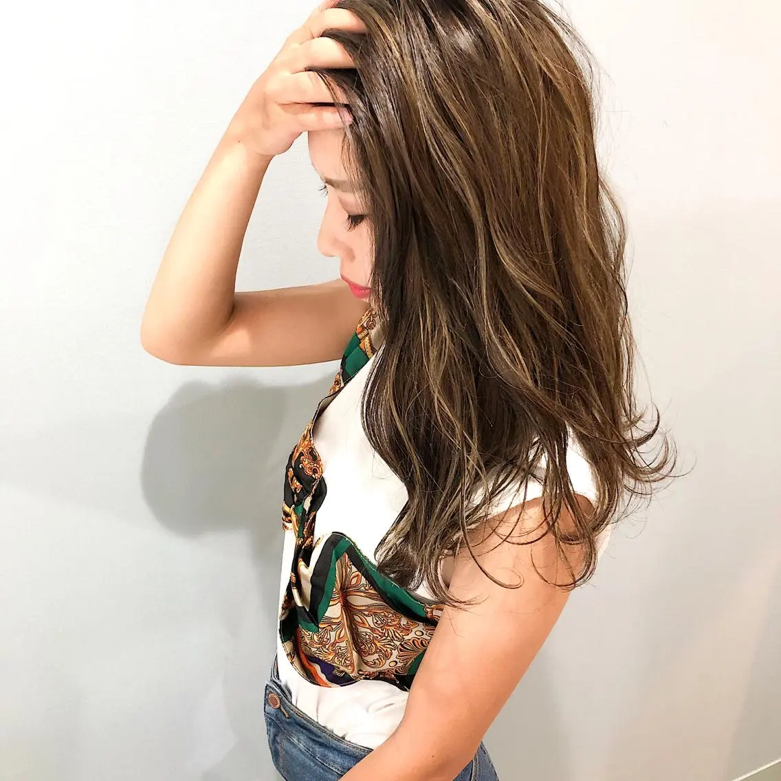 ロング カラー ハイライトカラー 外国人風カラー ハイライト 美髪専門サロン kazuのヘアスタイル