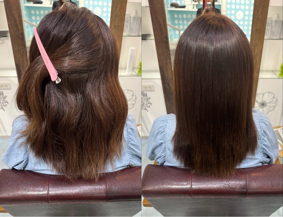 ミディアム 縮毛矯正 足立 芹音のヘアスタイル