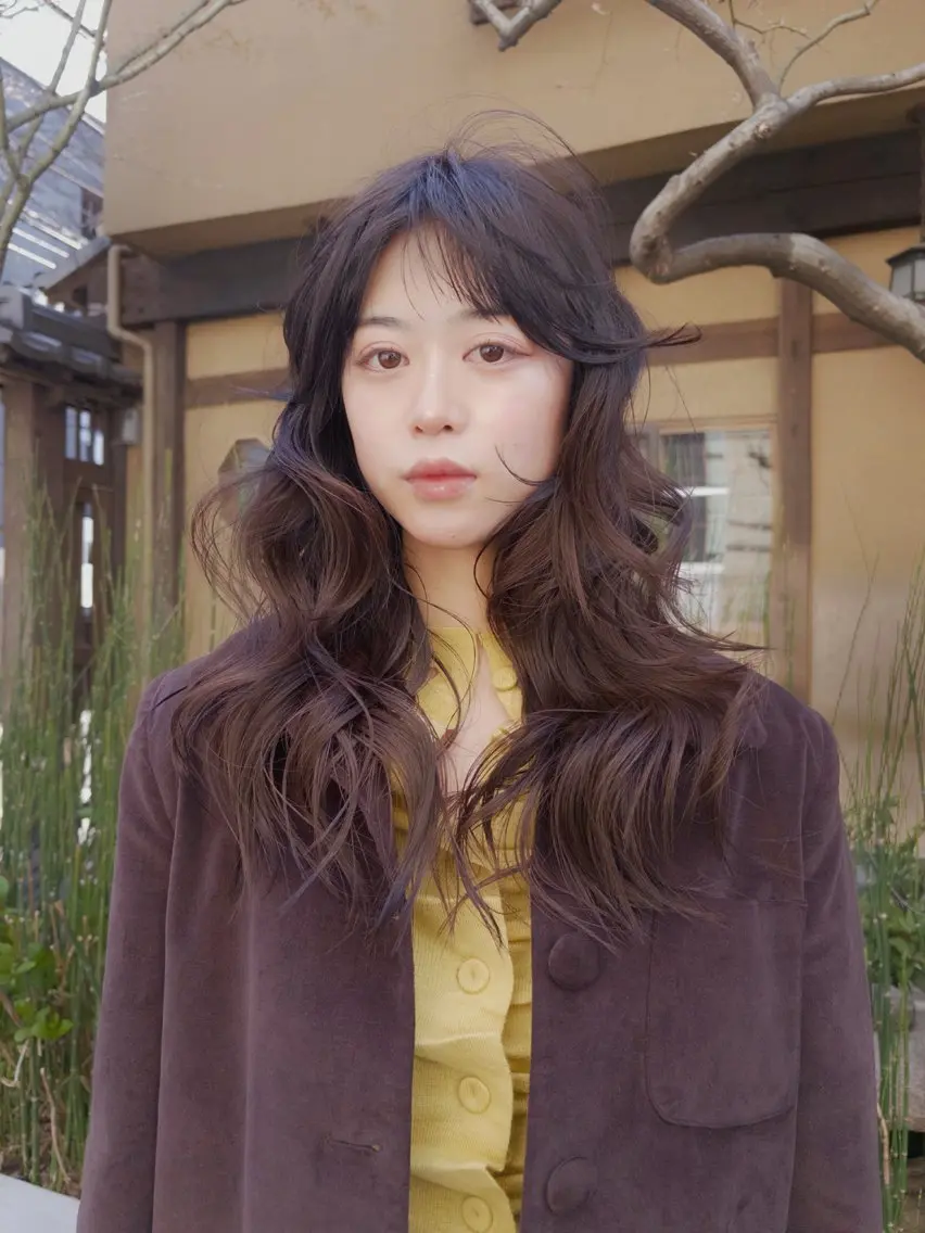 セミロング カット パーマ FILMS 綾菜のヘアスタイル