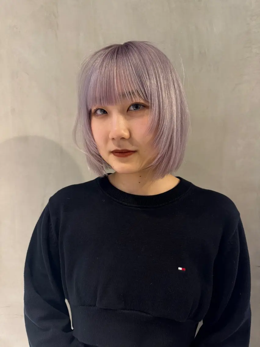 カラー ブリーチ ケアブリーチ 黒染め落とし ムラ修正　ハイトーンのヘアスタイル