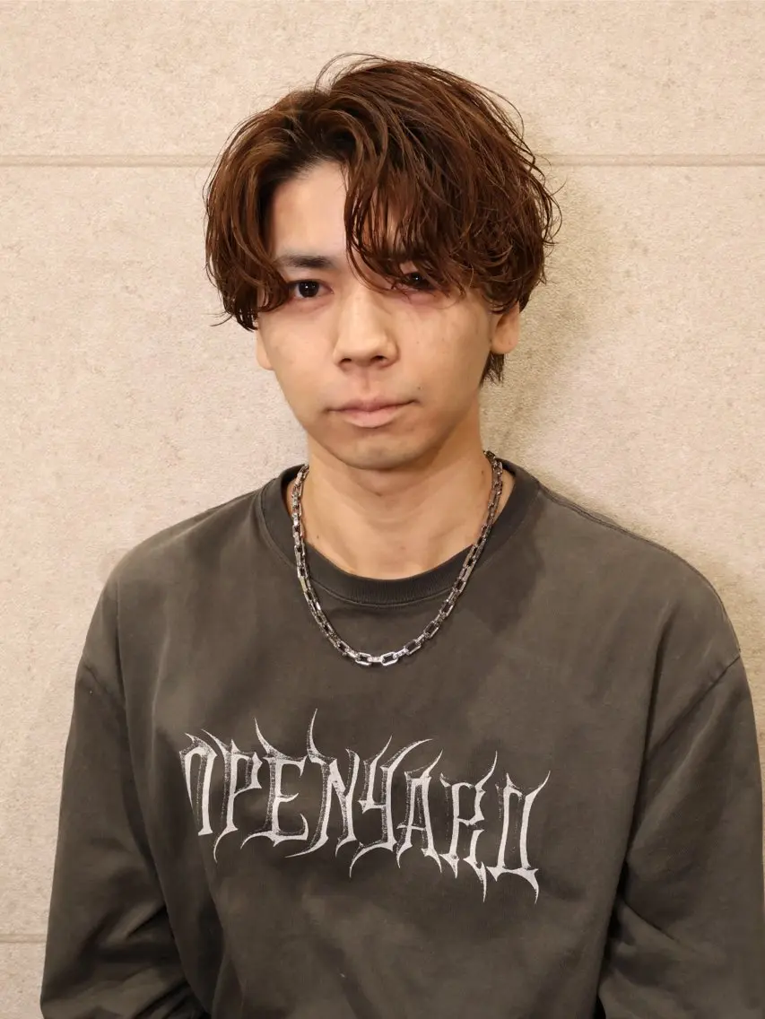 パーマ メンズ 宮之本 峻也のヘアスタイル