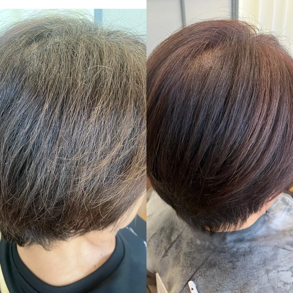 カラー 黒髪 ハイライトカラー ピンクカラー 白髪ぼかし ミズヒロのヘアスタイル