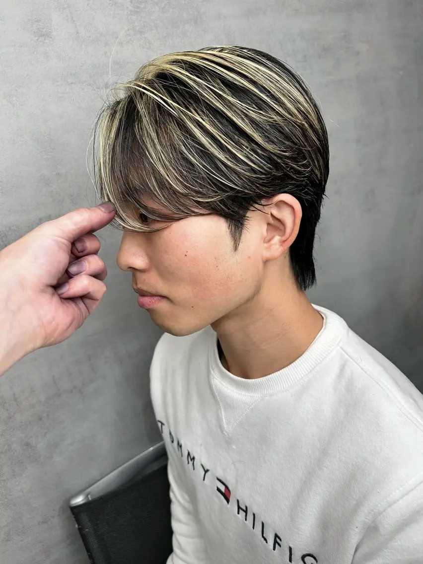 カラー パーマ メンズ 静岡 / 毛流れ特化 /下居真大のヘアスタイル