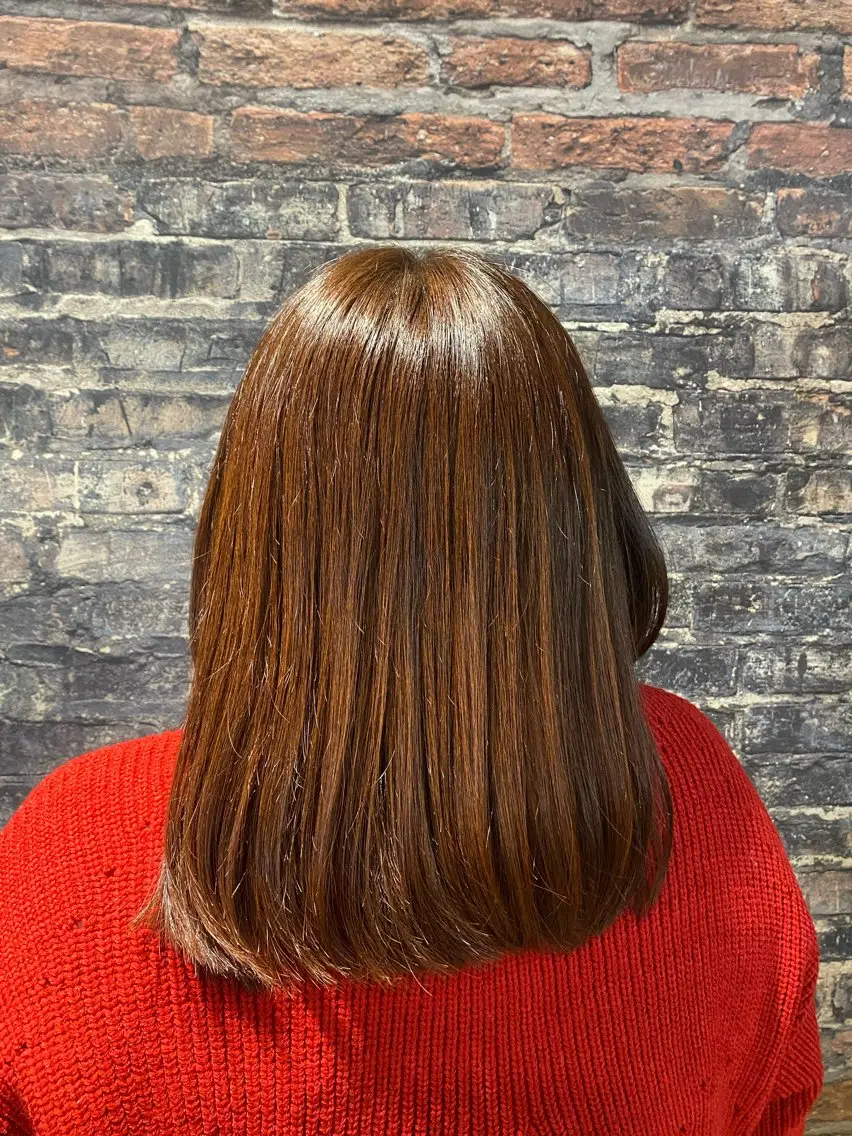 セミロング オレンジブラウン ヘアカラー トリートメント 🍒Inagaki ヘッドスパ☁️のヘアスタイル