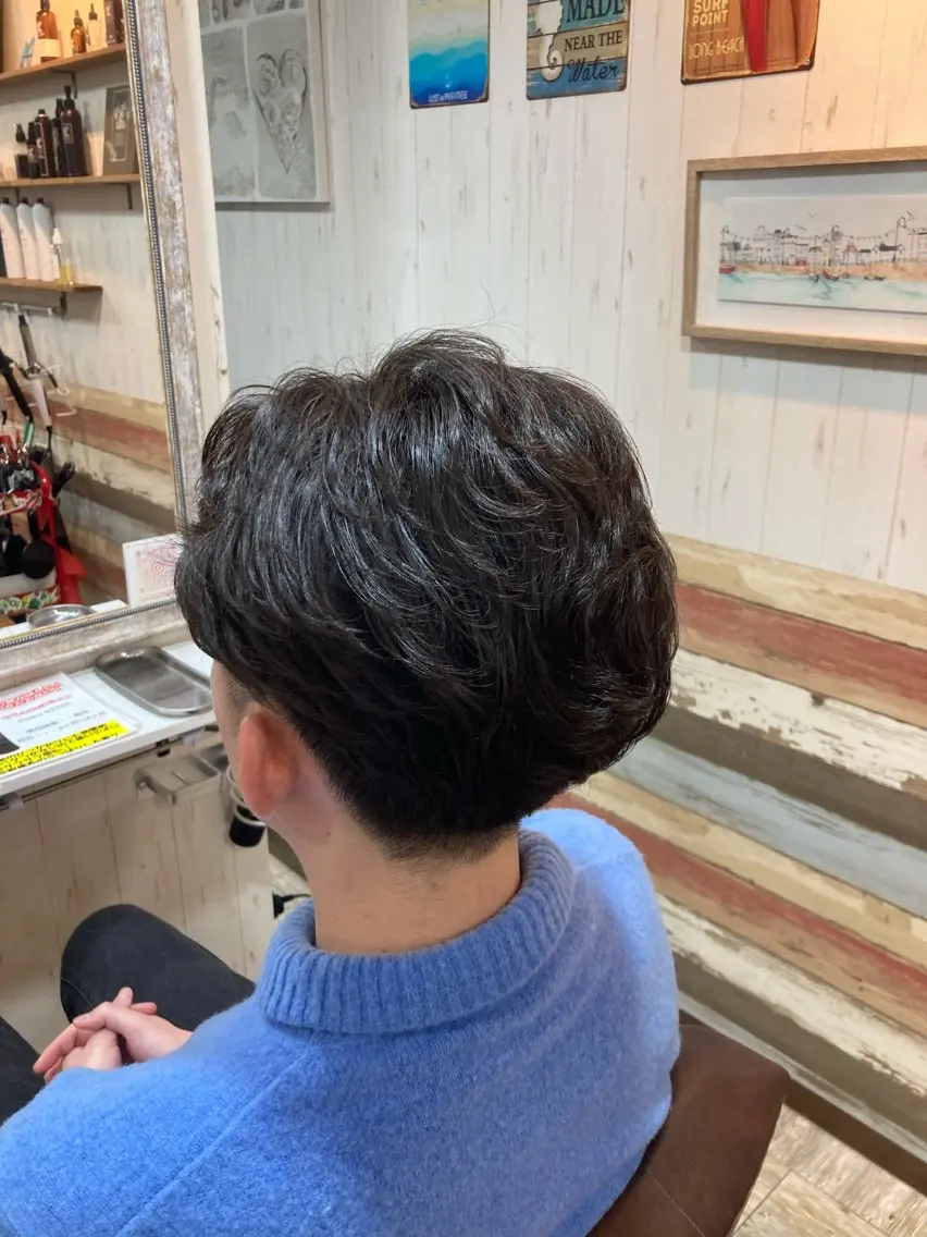 ショート パーマ メンズ カット パーマ 💥桜木町メンズ専門 💥ルキのヘアスタイル