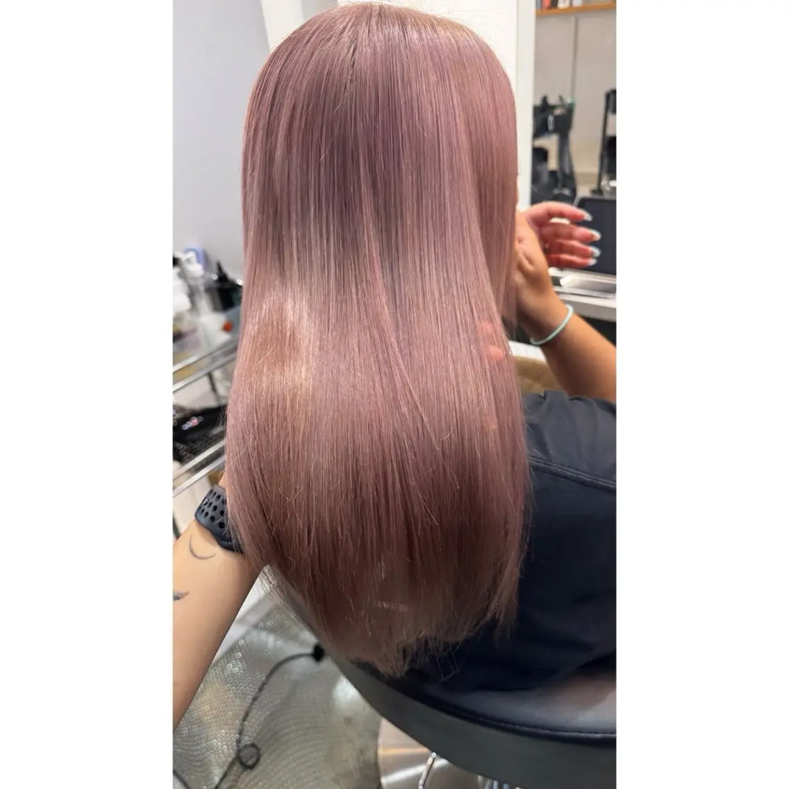 ロング カラー ベージュカラー ピンクカラー ピンクベージュ カット ヘアカラー トリートメント beaute錦糸町 🦖⋆͛yuka💚のヘアスタイル