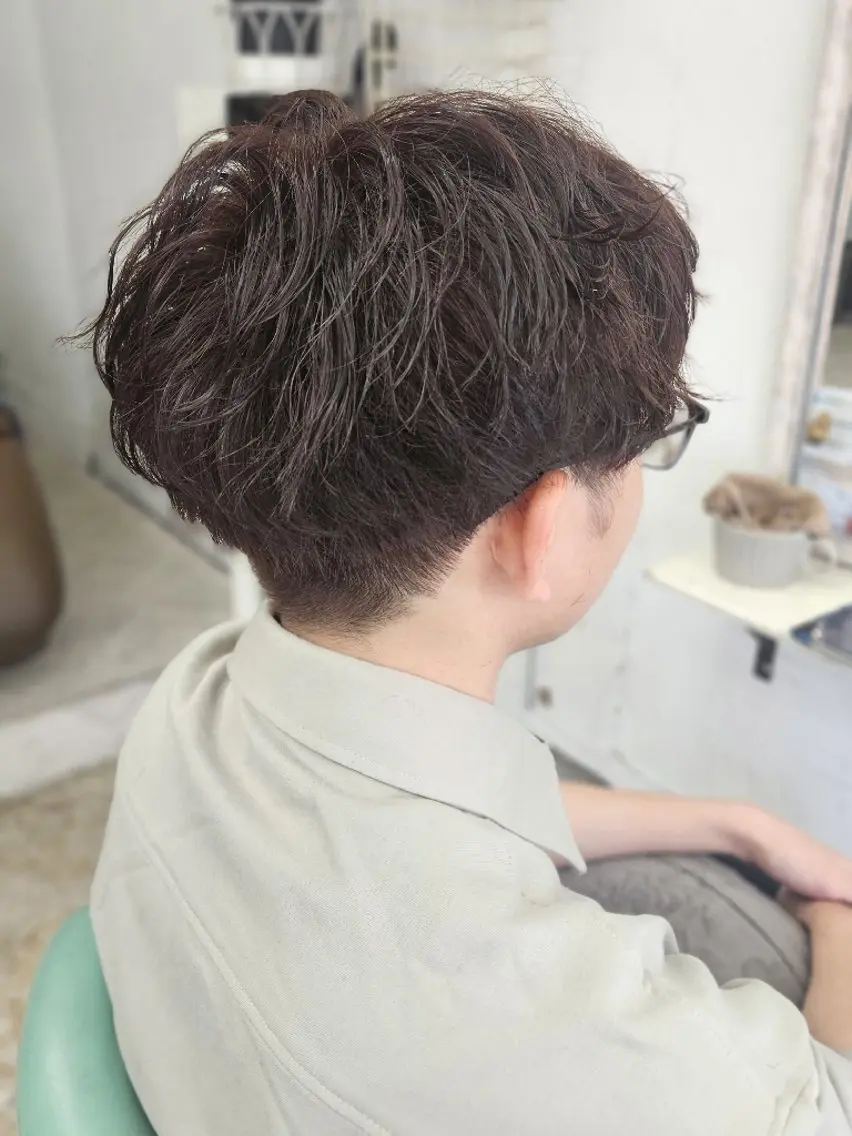 カラー メンズ ショート カット ヘアカラー 熊野 タイソンのヘアスタイル
